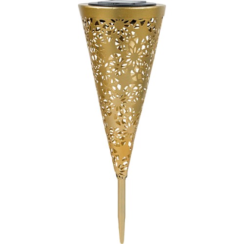 George Home Gold Metal Laser Cut Stake Light 11x11x31.5cm