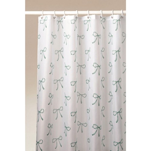 George Home Green French Fancy Bows Shower Curtain