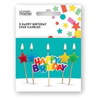 George Home Happy Birthday Star Candles