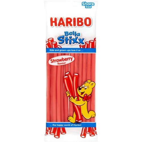 Haribo Balla Stixx Strawberry Flavour Sweets Share Bag (140g)