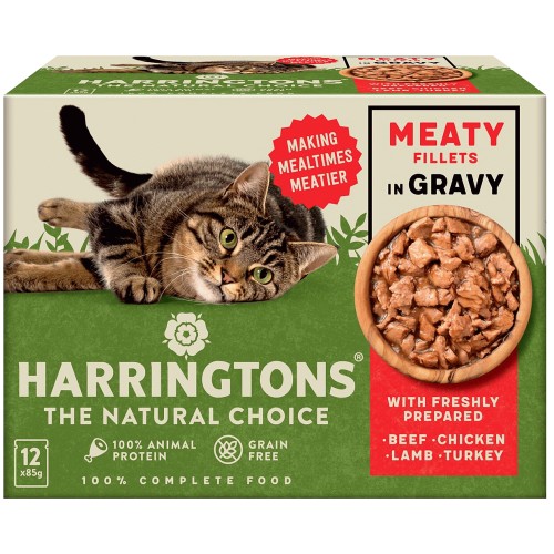 Harringtons Meaty Selection in Gravy Wet Cat Food Multipack (12 x 85g)