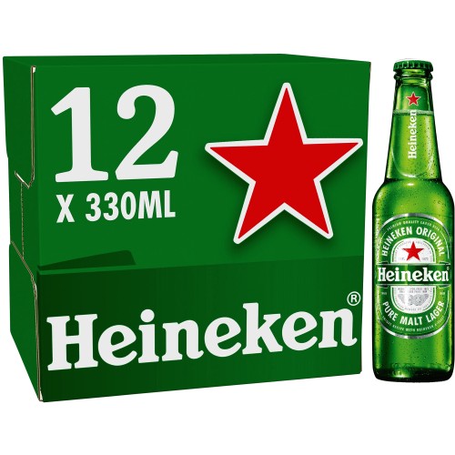 Heineken Premium Lager Beer Bottles (12 x 330ml)