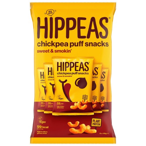 Hippeas Chickpea Puffs Sweet & Smokin Snacks (5 x 15g)