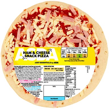 JUST ESSENTIALS by ASDA Ham & Cheese Snack Pizza (114g)