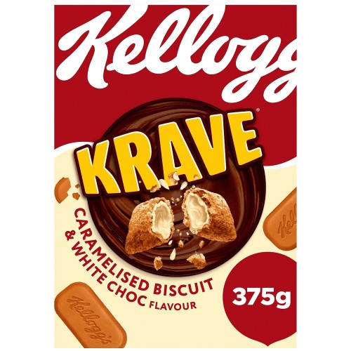 Kellogg's Krave Caramelised Biscuit Flavour Breakfast Cereal ​375g (375g)