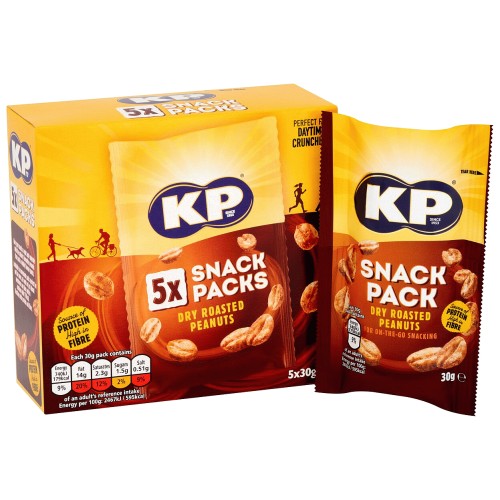 KP Dry Roasted Peanuts 5 x Snack Packs Multipack (5 x 30g)