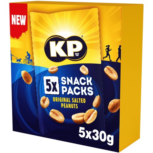 KP Original Salted Peanuts Multipack 5 x Snack Packs (5 x 30g)