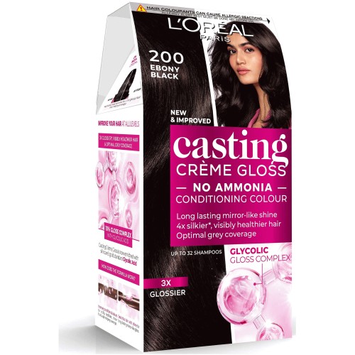 L'Oreal Casting Creme Gloss Ebony Black 200 (3, 4)