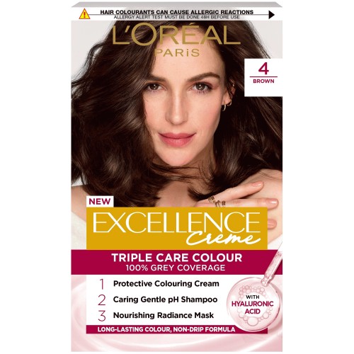 L'Oreal Paris Excellence Permanent Hair Dye Dark Brown 4 (10, 2)