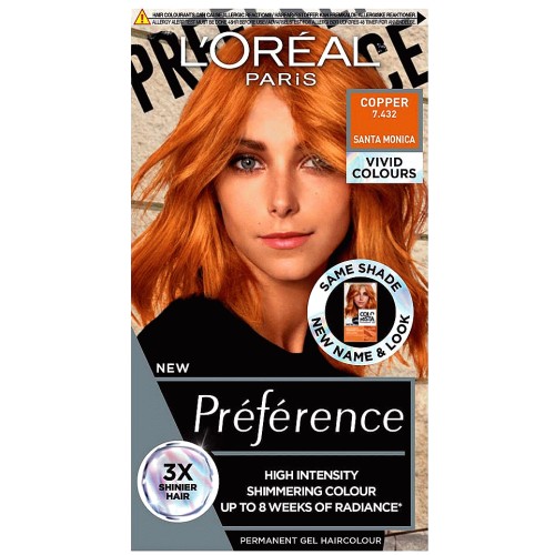 L'Oreal Paris Preference Vivids Colorista Permanent Hair Dye Copper 7.43 Long-Lasting Gel