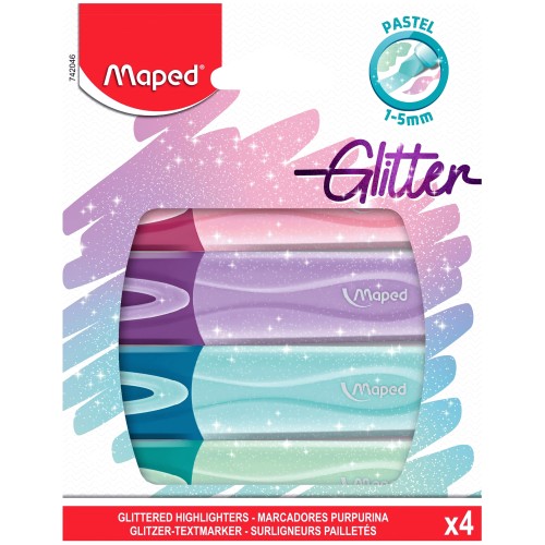 Maped 4 Pastel Glittered Highlighters 1-5mm (4)