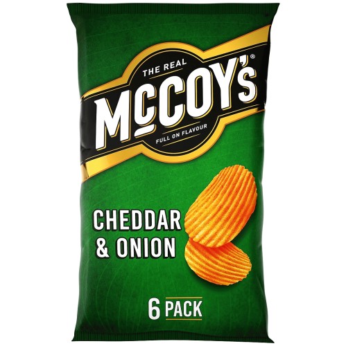 McCoy's Cheddar & Onion Ridge Cut Crisps (6 x 25g)
