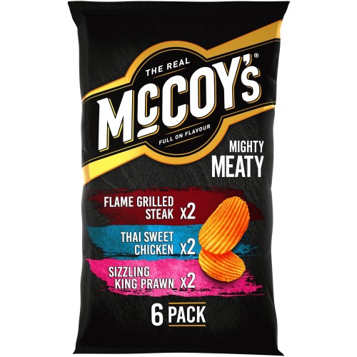 McCoy's Mighty Meaty Ridge Cut Meaty Chips Multipack Crisps (6 x 25g)