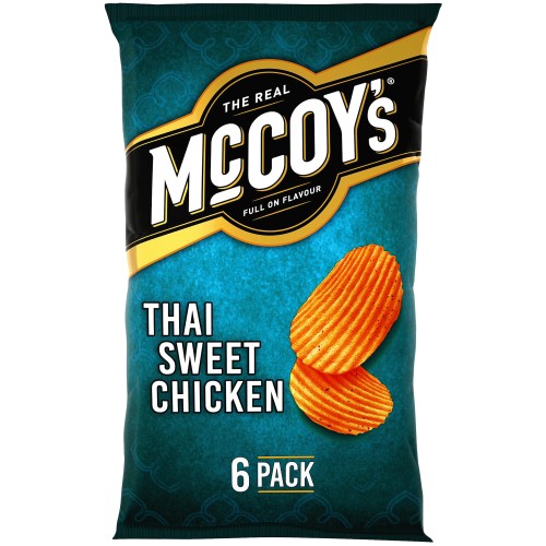McCoy's Thai Sweet Chicken Ridge Cut Potato Crisps (6 x 25g)