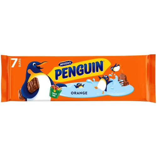 McVitie's Penguin Orange Chocolate Biscuit Bars (7 x 24.6g)