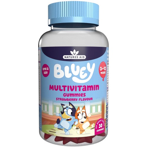 Natures Aid Bluey 30 Multivitamin Gummies Strawberry Flavour 3-12 Years