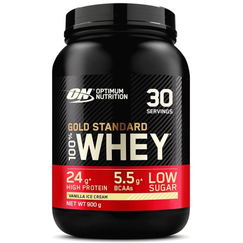 Optimum Nutrition Gold Standard 100% Whey Vanilla Ice Cream Flavour Protein Powder (900g)