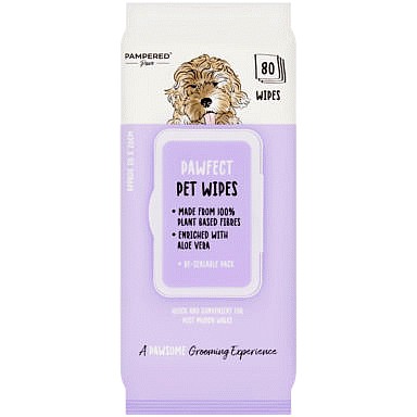 Pampered Paws 80 Pawfect Pet Wipes