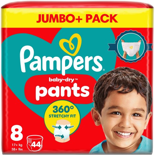 Pampers Baby-Dry Nappy Pants Size 8 Jumbo Pack (44)