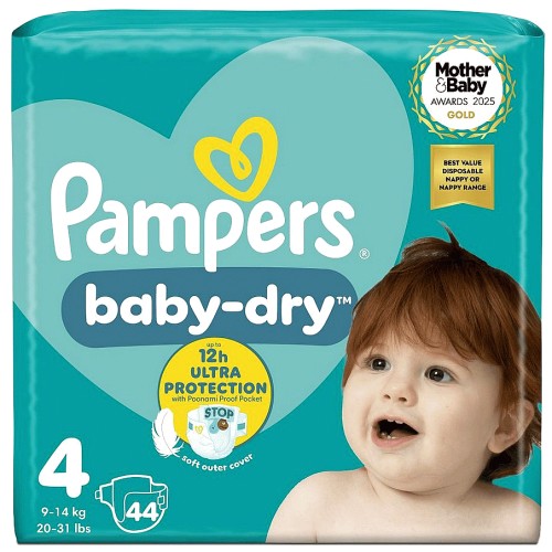 Pampers Baby-Dry Size 4 Nappies Essential Pack (44)