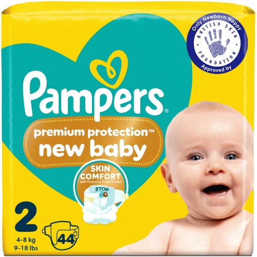 Pampers New Baby Nappies Size 2 Essential Pack (44 x 4kg, 8kg)