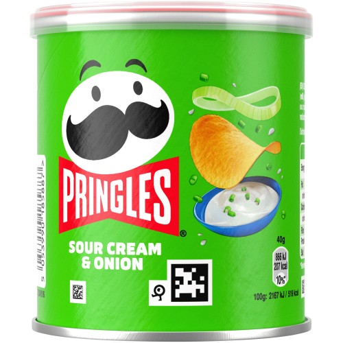 Pringles Sour Cream & Onion Snacking Crisps (12 x 40g)