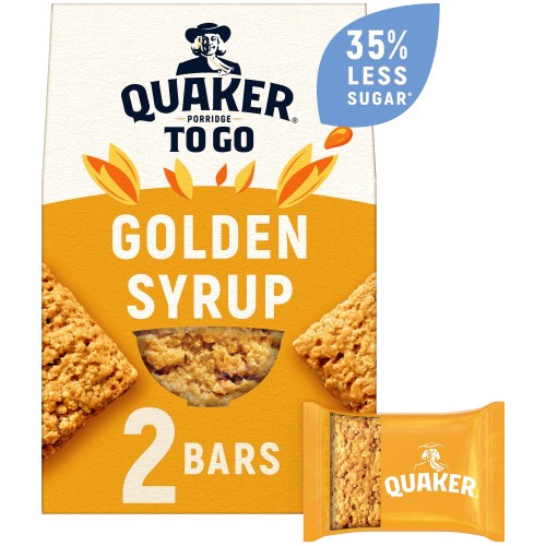 Quaker Oat Porridge To Go Golden Syrup Breakfast Bars x (2 x 55g)