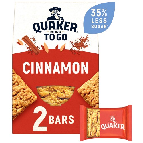Quaker Porridge To Go Cinnamon Breakfast Bars (2 x 55g)