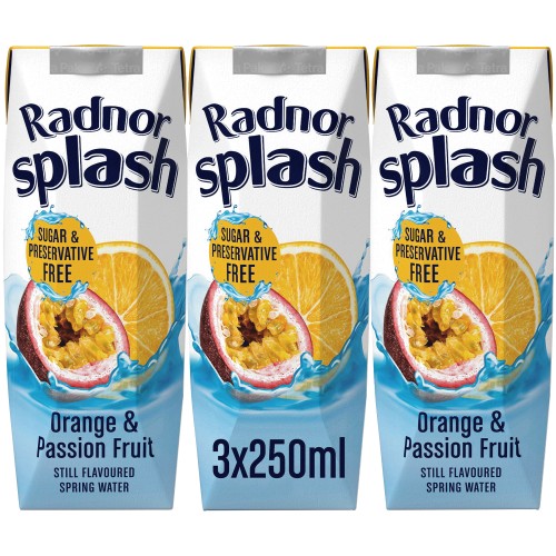 Radnor Splash Orange & Passion Fruit Flavoured Water (3 x 250ml)