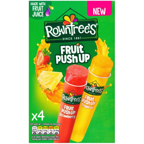 Rowntree's Fruit Pastille Push Ups Strawberry & Tropical (4 x 90ml)