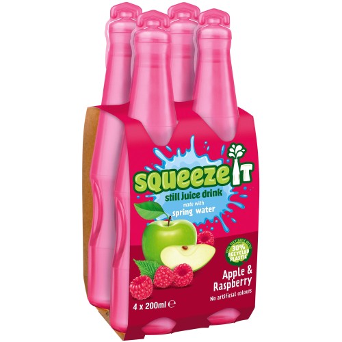 Squeeze It Still Juice Drink Apple & Raspberry (4 x 200ml)