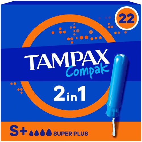 Tampax Compak Super Plus 22 Applicator Tampons (22)