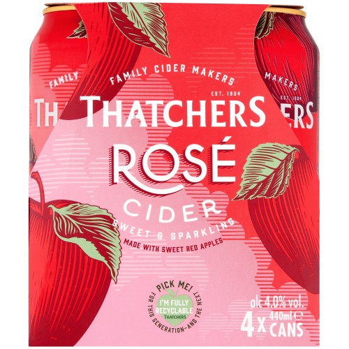 Thatchers Rose Sweet Sparkling Somerset Cider (4 x 440ml)