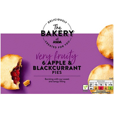 The BAKERY at ASDA The Bakery 6 Apple & Blackcurrant Pies