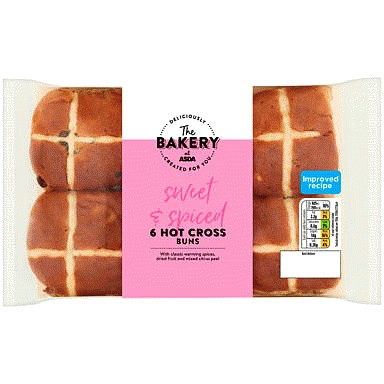 The BAKERY at ASDA The Bakery 6 Hot Cross Buns