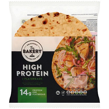 The BAKERY at ASDA The Bakery at 2 High Protein Flatbreads