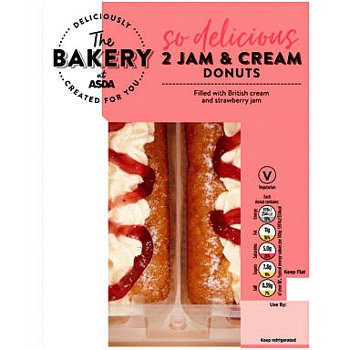 The BAKERY at ASDA The Bakery at 2 Jam & Cream Donuts