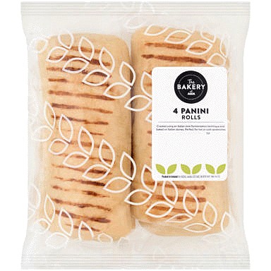 The BAKERY at ASDA The Bakery at 4 Panini Rolls