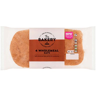The BAKERY at ASDA The Bakery at 4 Wholemeal Baps