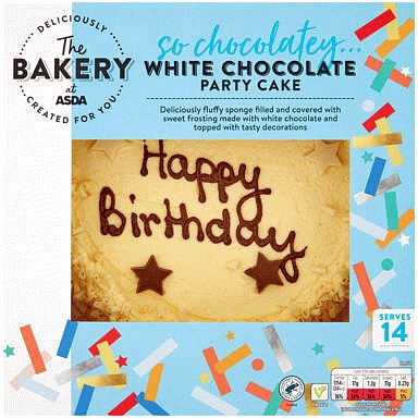 The BAKERY at ASDA The Bakery White Chocolate Party Cake