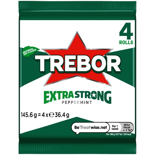Trebor Extra Strong Peppermint Mints (4 x 36.4g)