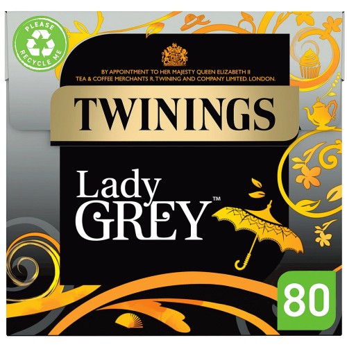 Twinings Plant-Based Lady Grey Tea Bags with Zesty Orange (80 x 200g)