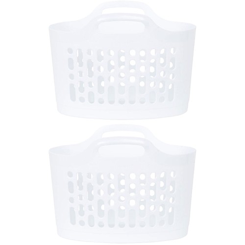 Wham Ice White Plastic Flexi Laundry Basket (2 x 8l)