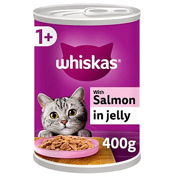 Whiskas Adult Wet Cat Food Salmon in Jelly Tin (400g)