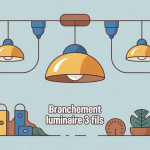 branchement luminaire 3 fils illustration vectorielle sécurisée