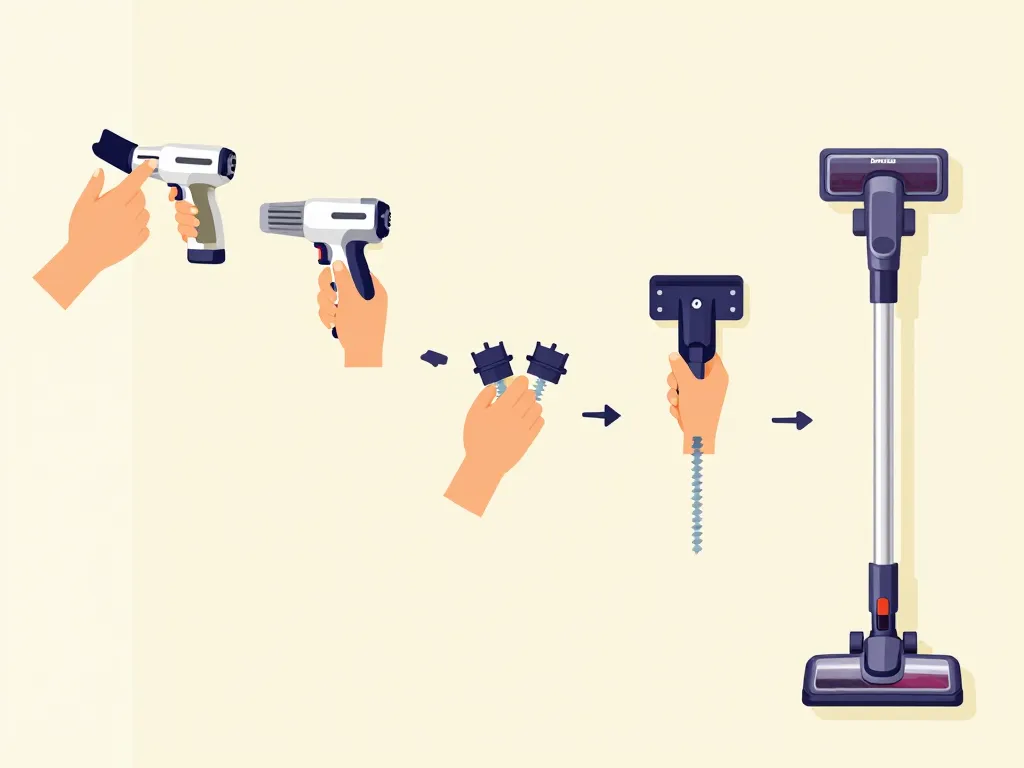 comment fixer un aspirateur rowenta au mur, étapes fixation support