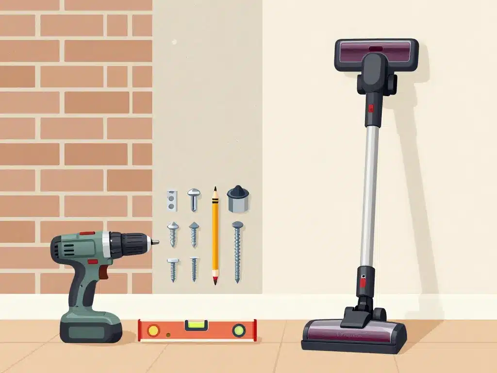 comment fixer un aspirateur rowenta au mur préparation matériel et mur