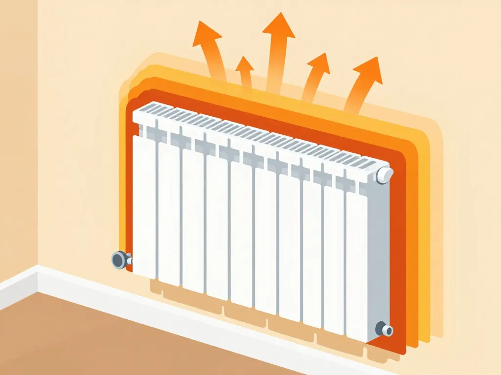 Diagramme thermique isolant derriere radiateur
