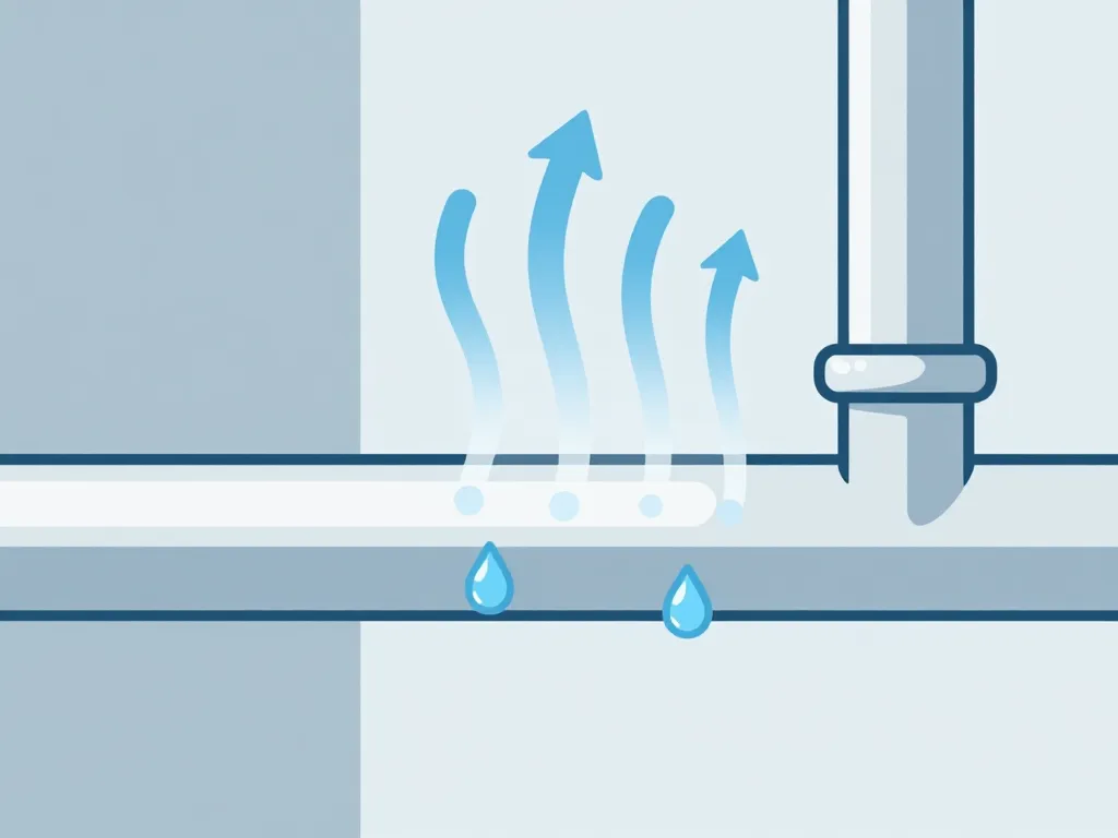 Diagramme condensation tuyau eau froide air humide
