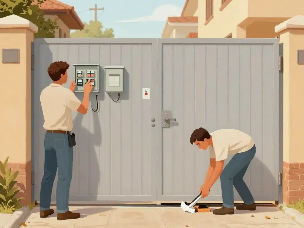 Illustration vérifications essentielles problème ouverture portail beninca, contrôle électrique, capteurs, obstacles